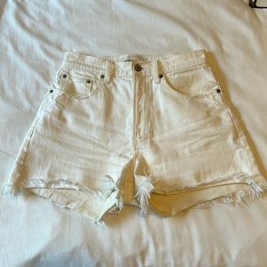 White Abercrombie denim shorts